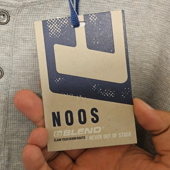 Blend Mens Long Sleeve T-Shirt 3XL Gray Henley Waffle Knit Pullover BHNoble Tee - Picture 6 of 12